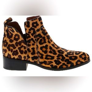 Franco Sarto Leopard Design Cow Hair Booties Size 8.5